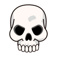 How emoji skull displayed on Emojidex