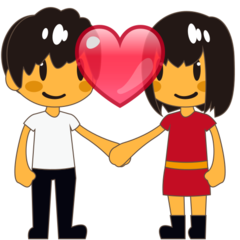 How emoji couple with heart displayed on Emojidex