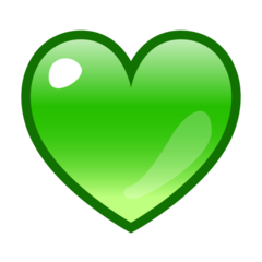 How emoji green heart displayed on Emojidex