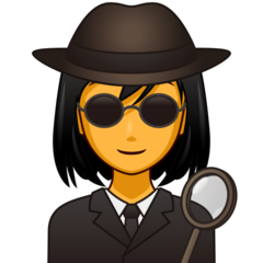 How emoji woman detective displayed on Emojidex