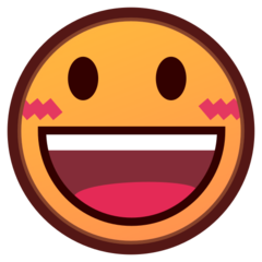 How emoji grinning face with big eyes displayed on Emojidex