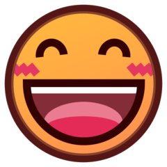 How emoji grinning face with smiling eyes displayed on Emojidex