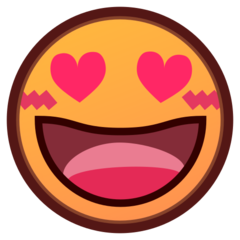 How emoji smiling face with heart-eyes displayed on Emojidex