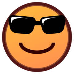 How emoji smiling face with sunglasses displayed on Emojidex