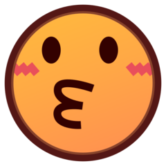 How emoji kissing face displayed on Emojidex