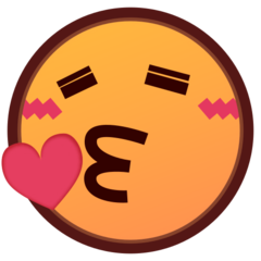 How emoji face blowing a kiss displayed on Emojidex