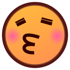 How emoji kissing face with closed eyes displayed on Emojidex