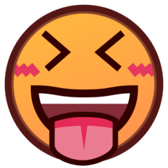 How emoji squinting face with tongue displayed on Emojidex