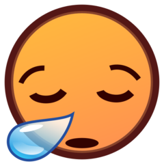 How emoji sleepy face displayed on Emojidex