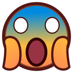 How emoji face screaming in fear displayed on Emojidex