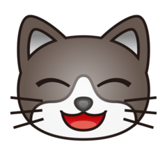 How emoji grinning cat with smiling eyes displayed on Emojidex