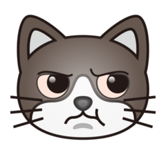 How emoji pouting cat displayed on Emojidex