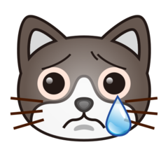 How emoji crying cat displayed on Emojidex