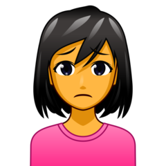 How emoji woman frowning displayed on Emojidex