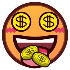 How emoji money-mouth face displayed on Emojidex