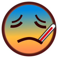 How emoji face with thermometer displayed on Emojidex