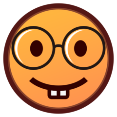 How emoji nerd face displayed on Emojidex