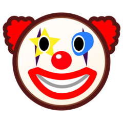 How emoji clown face displayed on Emojidex