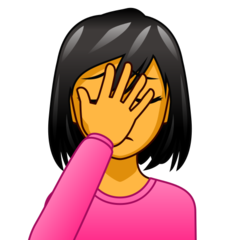 How emoji woman facepalming displayed on Emojidex