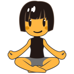 How emoji woman in lotus position displayed on Emojidex