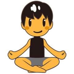 How emoji man in lotus position displayed on Emojidex