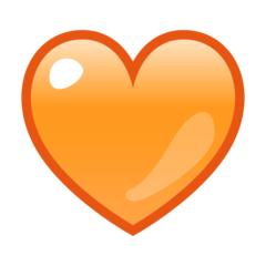 How emoji orange heart displayed on Emojidex