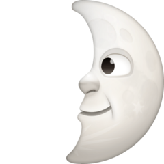 How emoji first quarter moon face displayed on Facebook