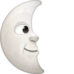 How emoji last quarter moon face displayed on Facebook