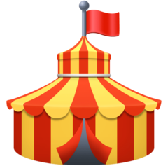 How emoji circus tent displayed on Facebook