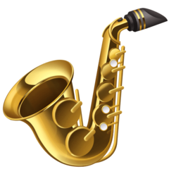 How emoji saxophone displayed on Facebook