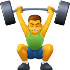 How emoji man lifting weights displayed on Facebook