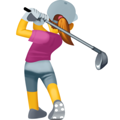 How emoji woman golfing displayed on Facebook