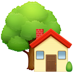 How emoji house with garden displayed on Facebook