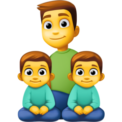 How emoji family: man, boy, boy displayed on Facebook