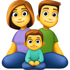 How emoji family: man, woman, boy displayed on Facebook