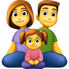 How emoji family: man, woman, girl displayed on Facebook