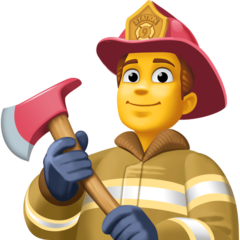 How emoji man firefighter displayed on Facebook