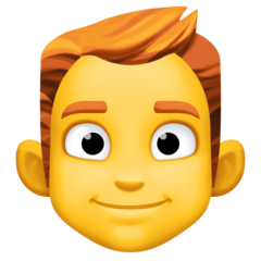 How emoji man: red hair displayed on Facebook