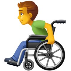 How emoji man in manual wheelchair displayed on Facebook