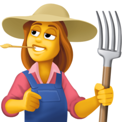 How emoji woman farmer displayed on Facebook