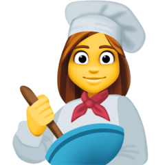 How emoji woman cook displayed on Facebook