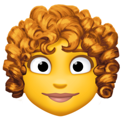 How emoji woman: curly hair displayed on Facebook