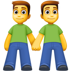 How emoji men holding hands displayed on Facebook