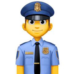 How emoji man police officer displayed on Facebook