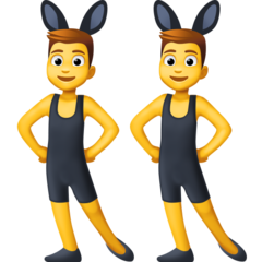 How emoji men with bunny ears displayed on Facebook