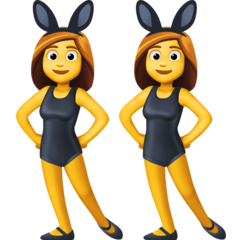 How emoji people with bunny ears displayed on Facebook