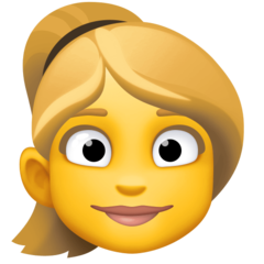 How emoji woman: blond hair displayed on Facebook