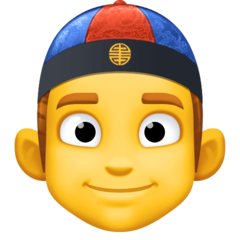 How emoji person with skullcap displayed on Facebook