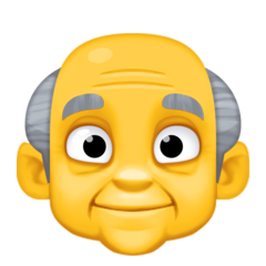 How emoji old man displayed on Facebook