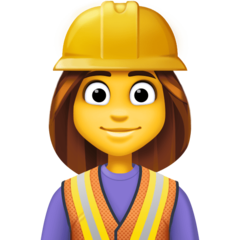 How emoji woman construction worker displayed on Facebook